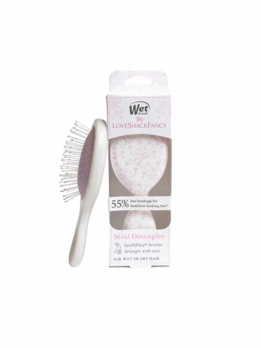 LoveShackFancy x WetBrush Coquette Bow Mini Detangler Hair Brush - Chantilly